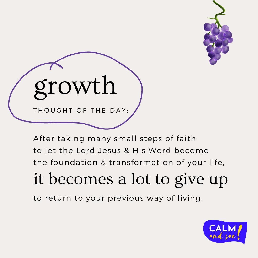 After taking many small steps of faith to let the Lord Jesus and His Word become the foundation of your life, it becomes a lot to give up to return to your previous way of life. 